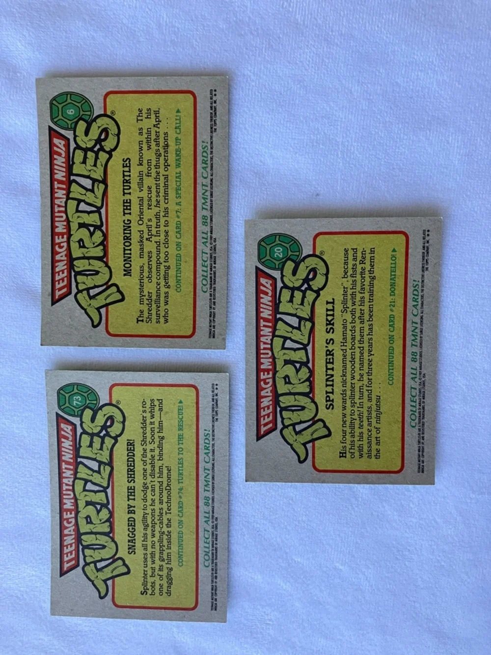 Vintage Topps TMNT cards